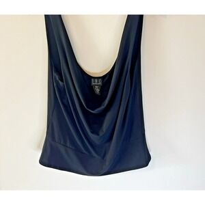 Vtg Y2K Slouchy Black INC Top Women L Friends Gossip Slinky Sexy Party‎